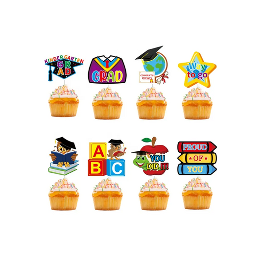 Kindergarten Graduation Cupcake Toppers – Set of 8