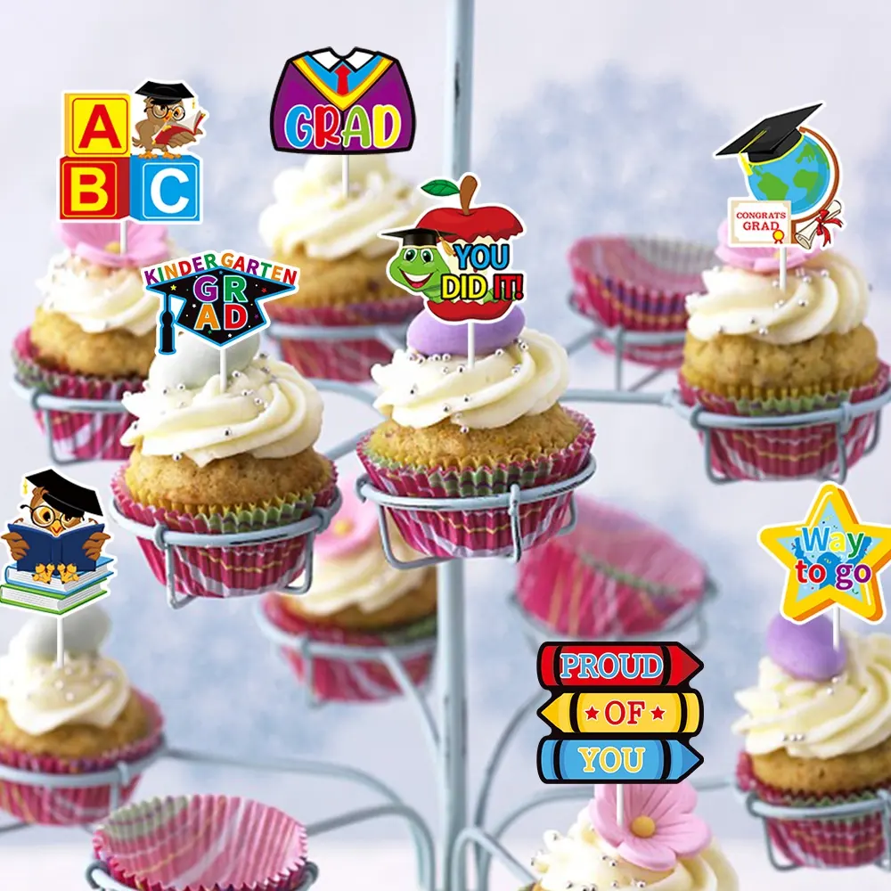 Kindergarten Graduation Cupcake Toppers – Set of 8